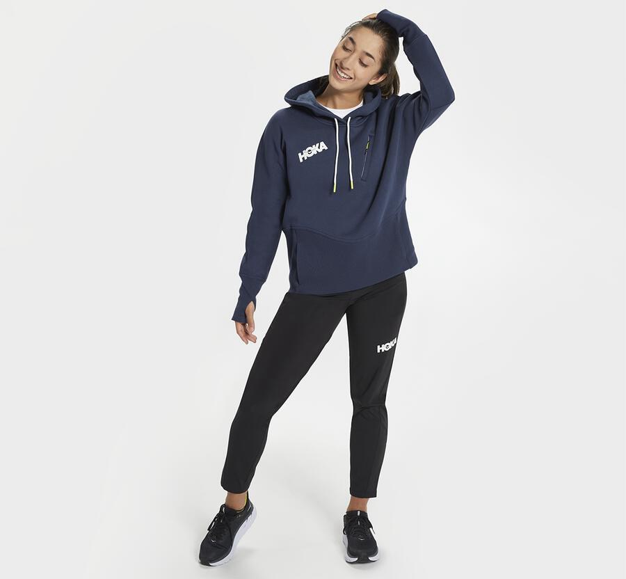 Hoka Australia One One Performance - Womens Hoodie Navy - WJYZK-2169